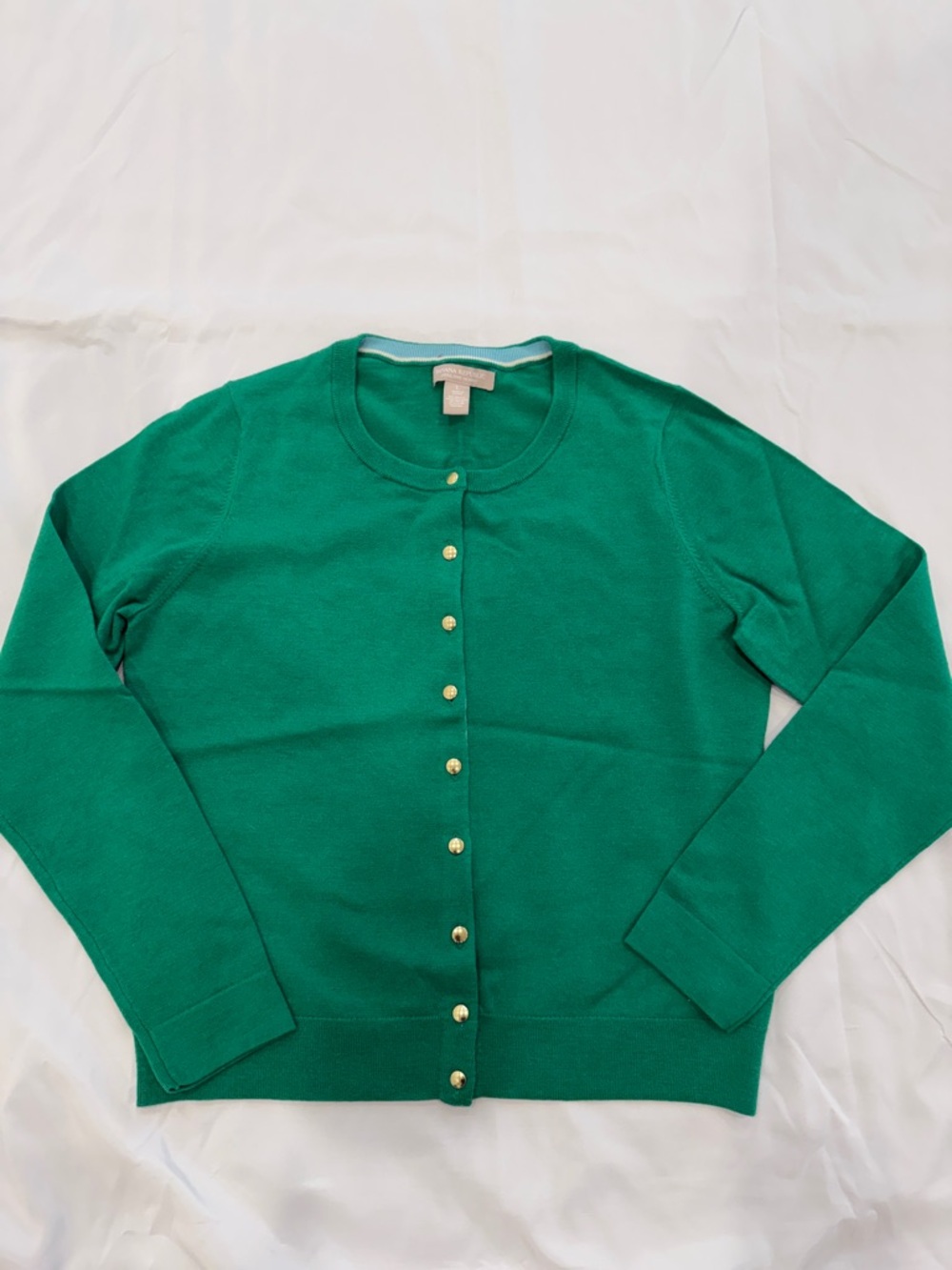 Banana Republic Extra Fine Merino Green Crewneck Button-Front Women's Cardigan-L